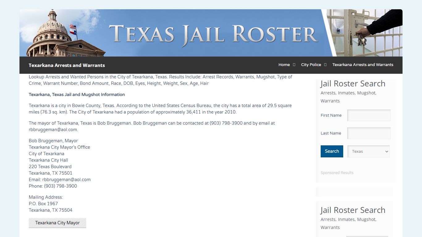 Texarkana Arrests and Warrants | Jail Roster Search